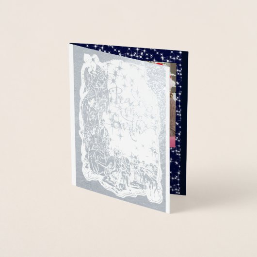 Foto Natitivity PEACE op AARDE-kerstkaart Folie Kaarten (Voorkant)