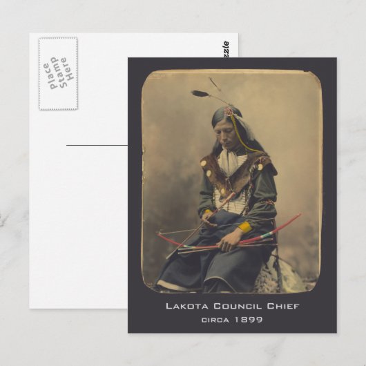  Foto Native American Lakota Indian Chief Briefkaart (Voorkant / Achterkant)