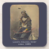  Foto Native American Lakota Indian Chief Drankjes Onderzetter (Voorkant)