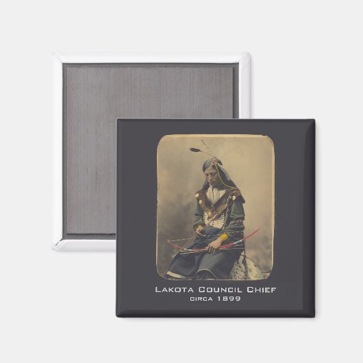  Foto Native American Lakota Indian Chief Magneet (Voorkant / Achterkant)