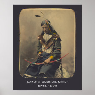 Foto Native American Lakota Indian Chief Poster