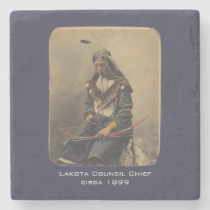  Foto Native American Lakota Indian Chief Stenen Onderzetter