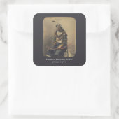 Foto Native American Lakota Indian Chief Vierkante Sticker (Tas)