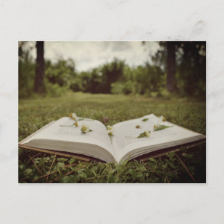  foto | Natuur van boeken en wilde bloemen Briefkaart