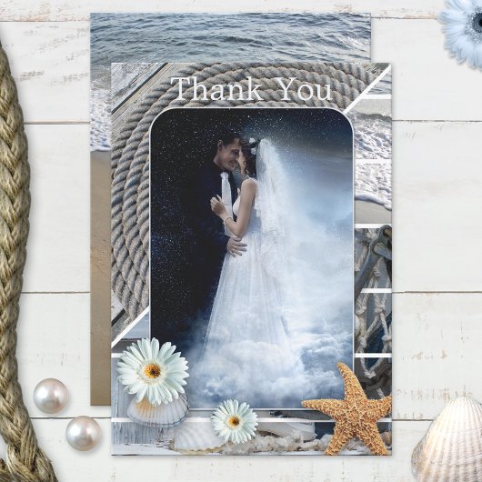Foto Nautical Beach Weddenschap Hartelijk dank Save The Date