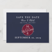 Foto Navy Blauwe Trouwdag Save The Date (Voorkant)