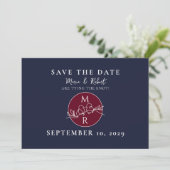 Foto Navy Blauwe Trouwdag Save The Date (Staand voorkant)