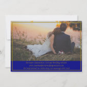Foto Navy Blue Gold Formal Elegant Wedding Save T Save The Date (Achterkant)