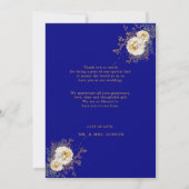 Foto Navy Blue Gold Script Weddenschap Hartelijk d (Achterkant)