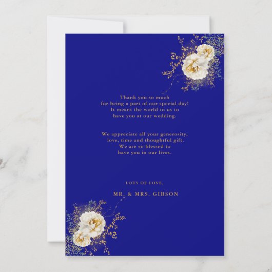 Foto Navy Blue Gold Script Weddenschap Hartelijk d (Achterkant)