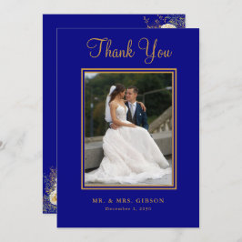 Foto Navy Blue Gold Script Weddenschap Hartelijk d