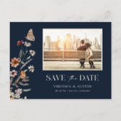 Foto Navy Save The Date-ansichtkaart Briefkaart (Voorkant)