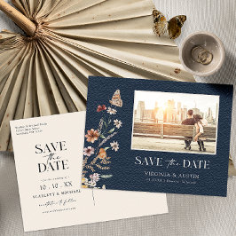 Foto Navy Save The Date-ansichtkaart Briefkaart