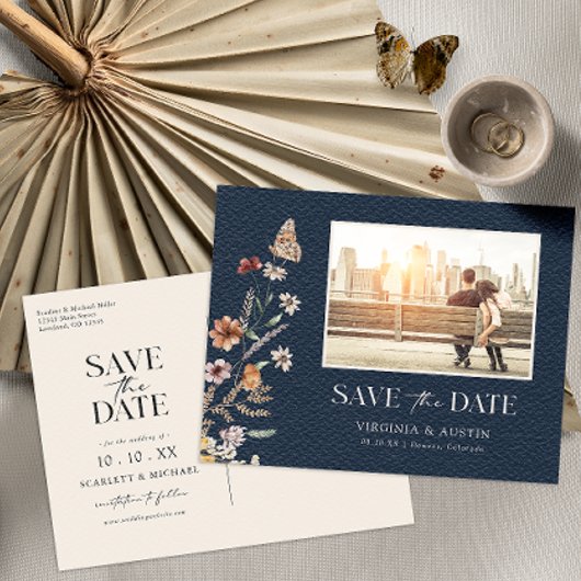 Foto Navy Save The Date-ansichtkaart Briefkaart