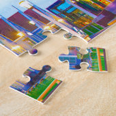 Foto: Nederlandse kanaalhuizen Amsterdam, Nederlan Legpuzzel (Zijkant)