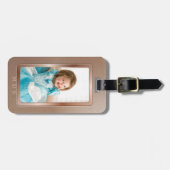 Foto Nep Rose Goud Monogram Bagage Label (Voorkant horizontaal)