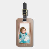 Foto Nep Rose Goud Monogram Bagage Label (Voorkant verticaal)