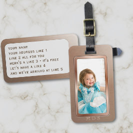 Foto Nep Rose Goud Monogram Bagage Label
