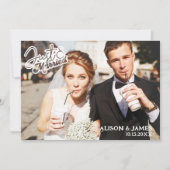 Foto Net Getrouwd Modern Schrift Hart Trouwen Aankondiging (Voorkant)