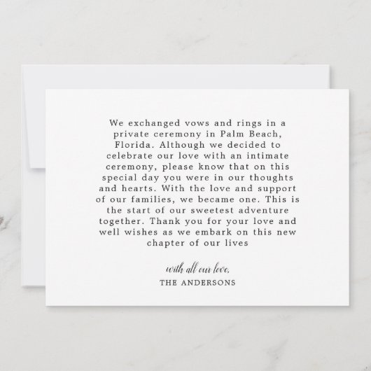 Foto Net Getrouwd Modern Schrift Hart Trouwen Aankondiging (Achterkant)