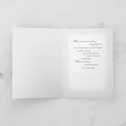 Foto  Neutrale Godparent Invitation (Binnen)