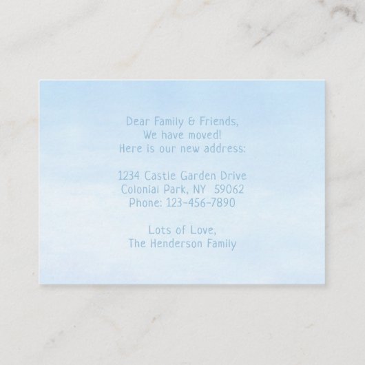 Foto: New Address Announcement Enclosure Kaart (Achterkant)