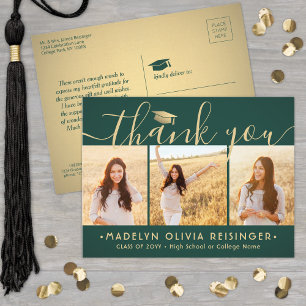 Foto: New Address Green Gold Afstuderen Hartelijk Briefkaart