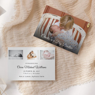 Foto: New Baby Big Brother Birth Announding Bedankkaart