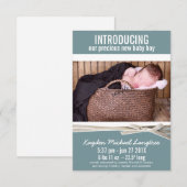 Foto: New Baby Boy Birth Announement Aankondiging (Voorkant / Achterkant)