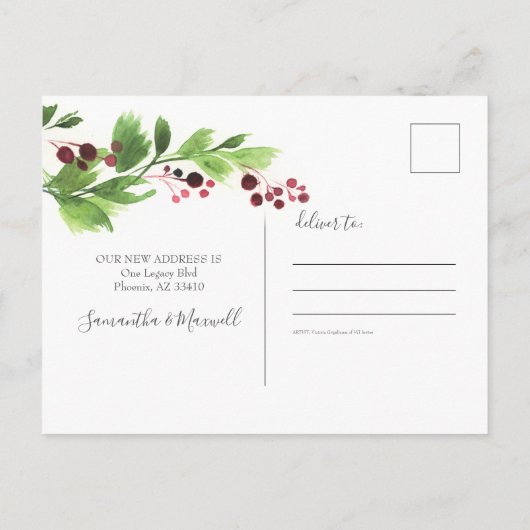 Foto: New Home Holiday Moving Announcemet Briefkaart (Achterkant)