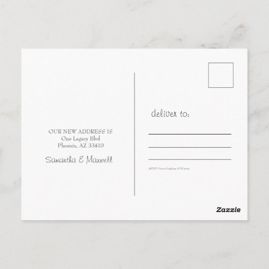 Foto: New Home Holiday Moving Announcemet Briefkaart (Achterkant)