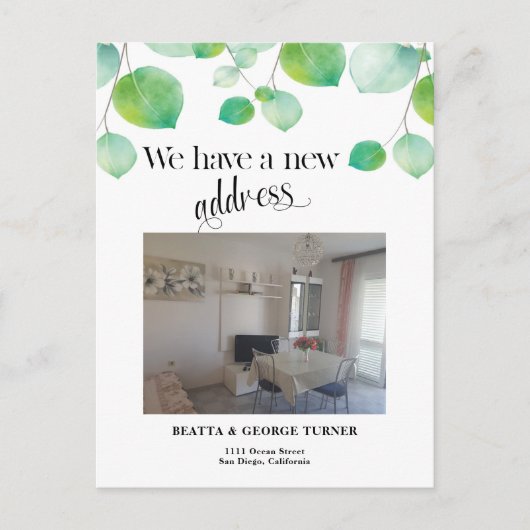 Foto Nieuw adres, Aankondiging Briefkaart (Voorkant)