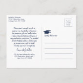 Foto nieuw adres Afstuderen Navy White Hartelijk d Briefkaart (Achterkant)