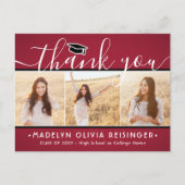 Foto nieuw adres Afstuderen Rood Wit Dank u Briefkaart (Voorkant)