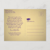Foto nieuw adres Paars Gold Afstuderen Hartelijk d Briefkaart (Achterkant)