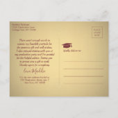 Foto Nieuw adres Red Gold Afstuderen Hartelijk dan Briefkaart (Achterkant)