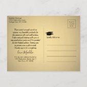 Foto nieuw adres zwart Gold Afstuderen Dank u Briefkaart (Achterkant)