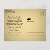 Foto nieuw adres zwart Gold Afstuderen Dank u Briefkaart (Achterkant)