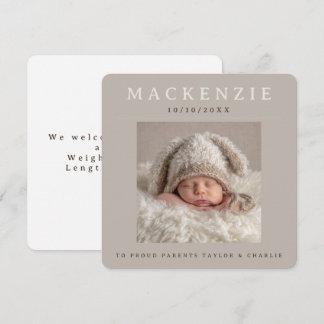 Foto Nieuwe Baby Foto Persoonlijk 2-zijdig Notitiekaartje