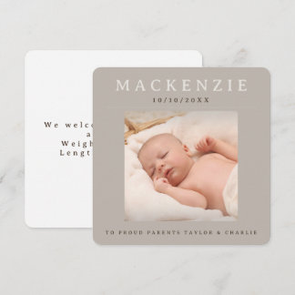 Foto Nieuwe Baby Foto Persoonlijk 2-zijdig Notitiekaartje