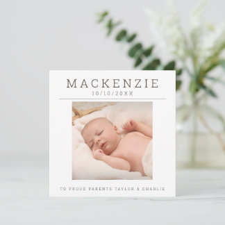 Foto Nieuwe Baby Foto Persoonlijk 2-zijdig Notitiekaartje