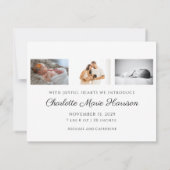 Foto Nieuwe Baby Kerstmis Geboorte Aankondiging (Achterkant)