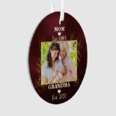Foto Nieuwe Oma Gepersonaliseerd Est. Kerstjaar Ornament (voorkant)