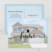 Foto Nieuwe thuiskalligrafie Nieuw adres verplaats Briefkaart (Voorkant / Achterkant)