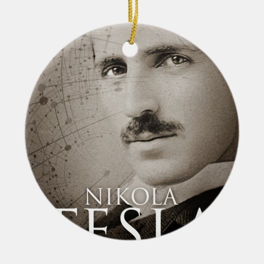foto Nikola Tesla Keramisch Ornament (Voorkant)