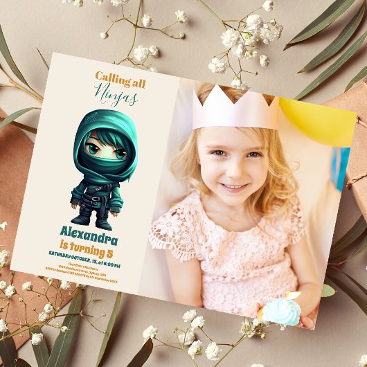 Foto Ninja Verjaardag Karate Party Kaart