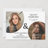 Foto Nodig dubbele moderne verjaardagsuitnodiging  Kaart (Voorkant)