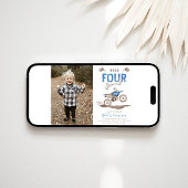 Foto nodig VIER Speed Verjaardag uitnodiging