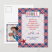 Foto NOEL Nautical Fair Winds Red Pset Holiday Briefkaart (Voorkant / Achterkant)
