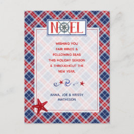 Foto NOEL Nautical Fair Winds Red Pset Holiday Briefkaart